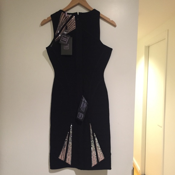 SOLD Herve Leger Halle Sequin Starburst Dress - Picture 6 of 7